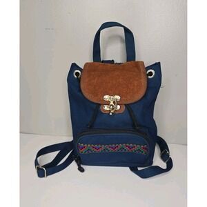 Vintage 90s Southwestern Mini Backpack Travel Purse Aztec Grunge Boho Fest Y2k